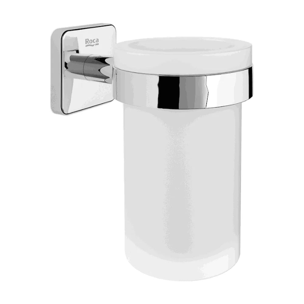 Portavaso y vaso de pared de 7,6 cm fabricado en cristal y metal Victoria Roca - Vista 1