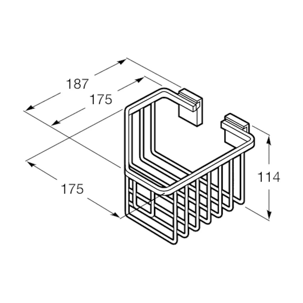 Contenedor para rincón de 17,5 cm fabricado en metal con acabado de brillo Rubik Roca - Vista 3