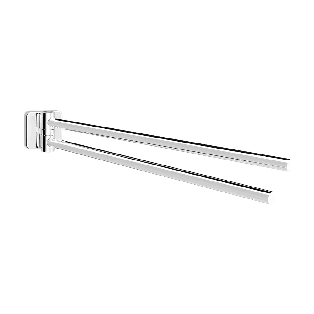 Toallero doble y giratorio de 37,1 cm fabricado en metal con acabado brilloso Victoria Roca - Vista 1