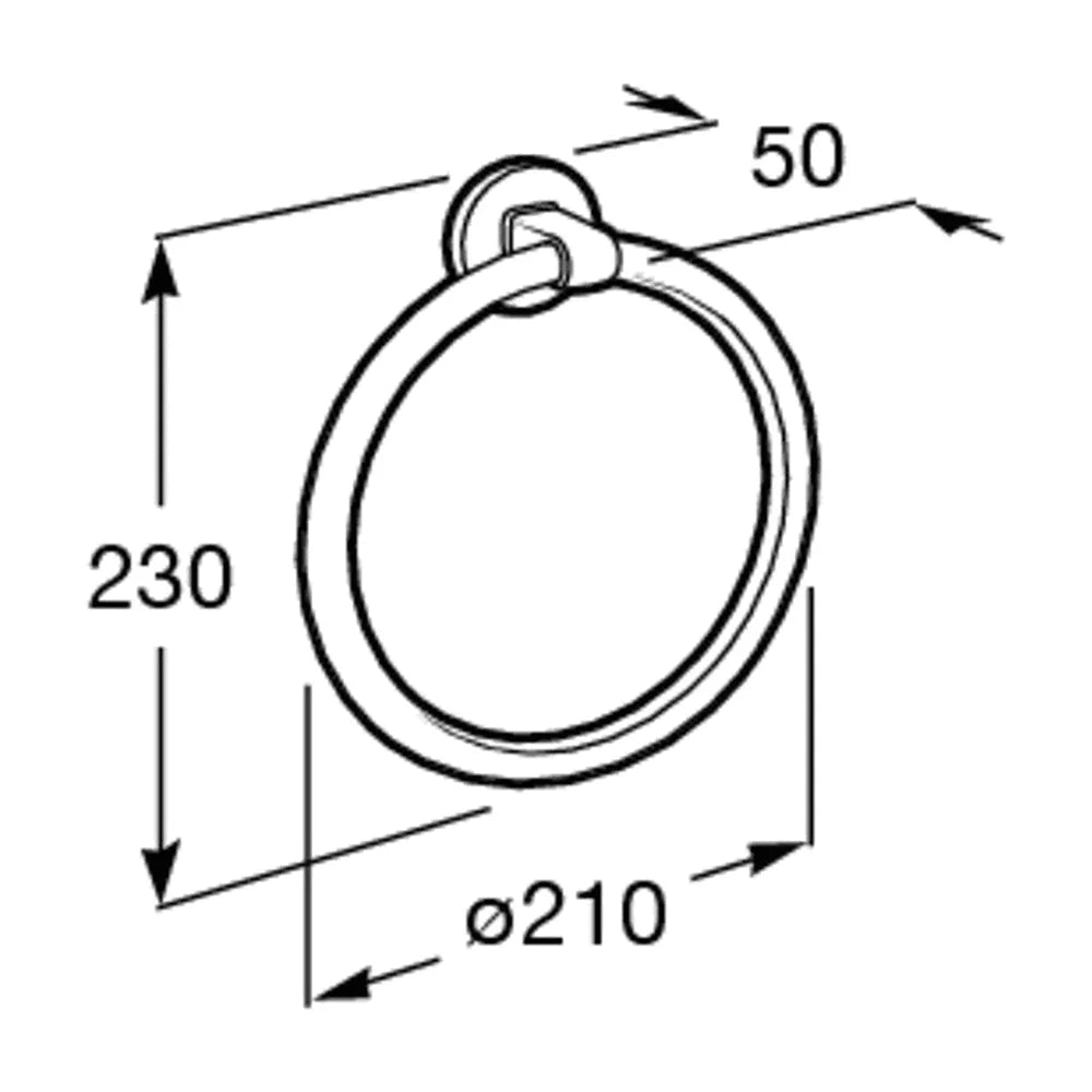 Toallero con forma de aro de 21 cm fabricado en metal con acabado brilloso Hotels 2.0 Roca - Vista 3