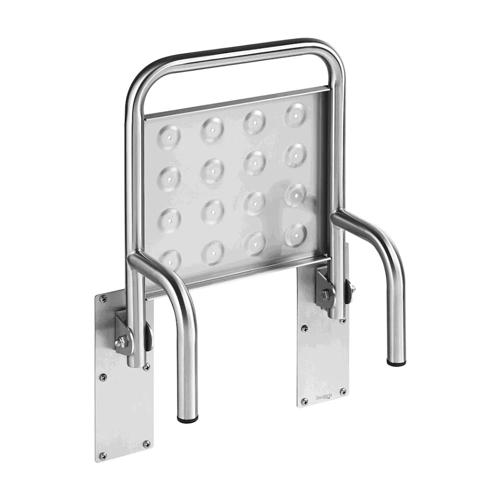 Asiento abatible para ducha fabricado en acero inoxidable con acabado brillante Access Roca - Vista 2