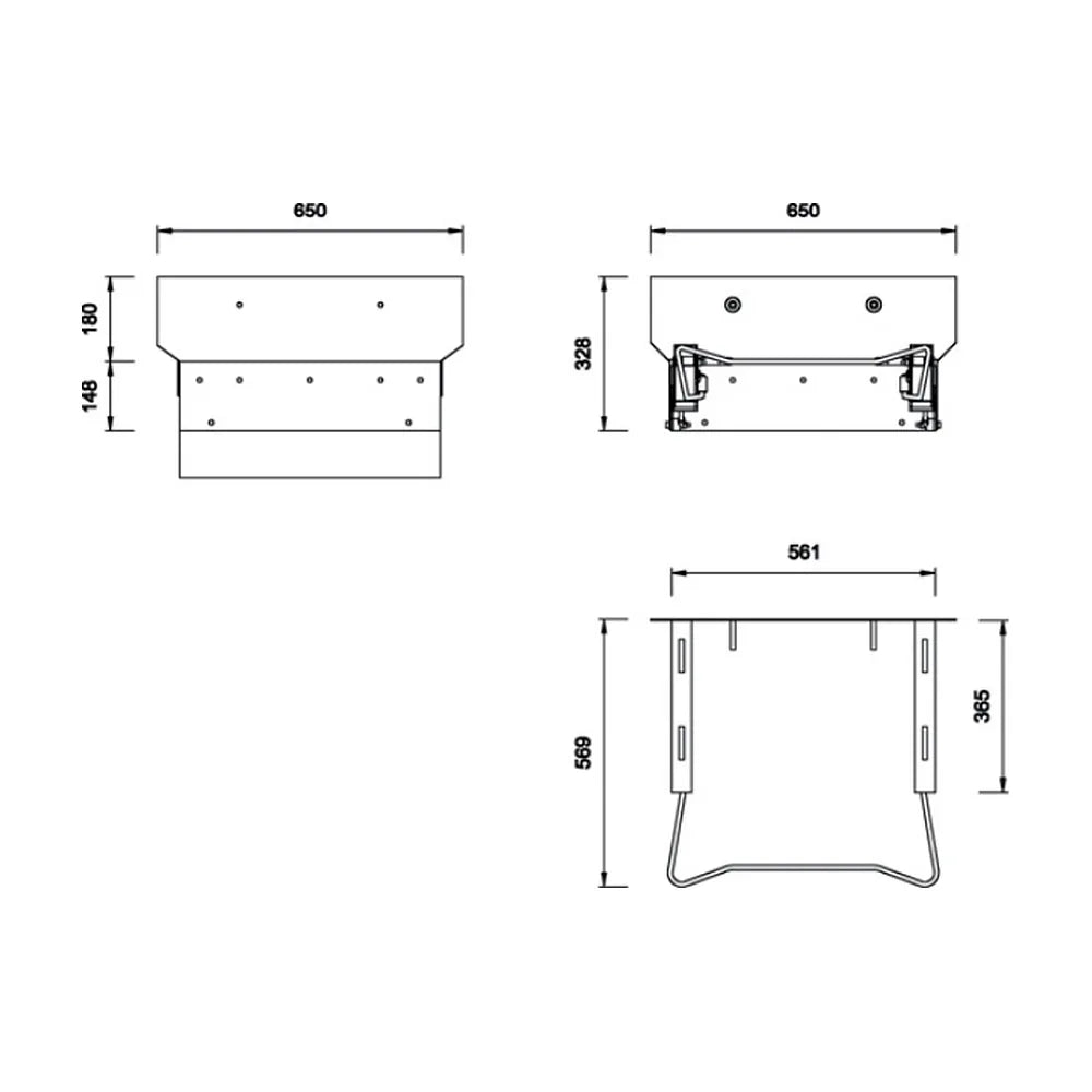 Soporte de tipo basculante para lavabo de instalación a mural de 65 cm Access Roca - Vista 2