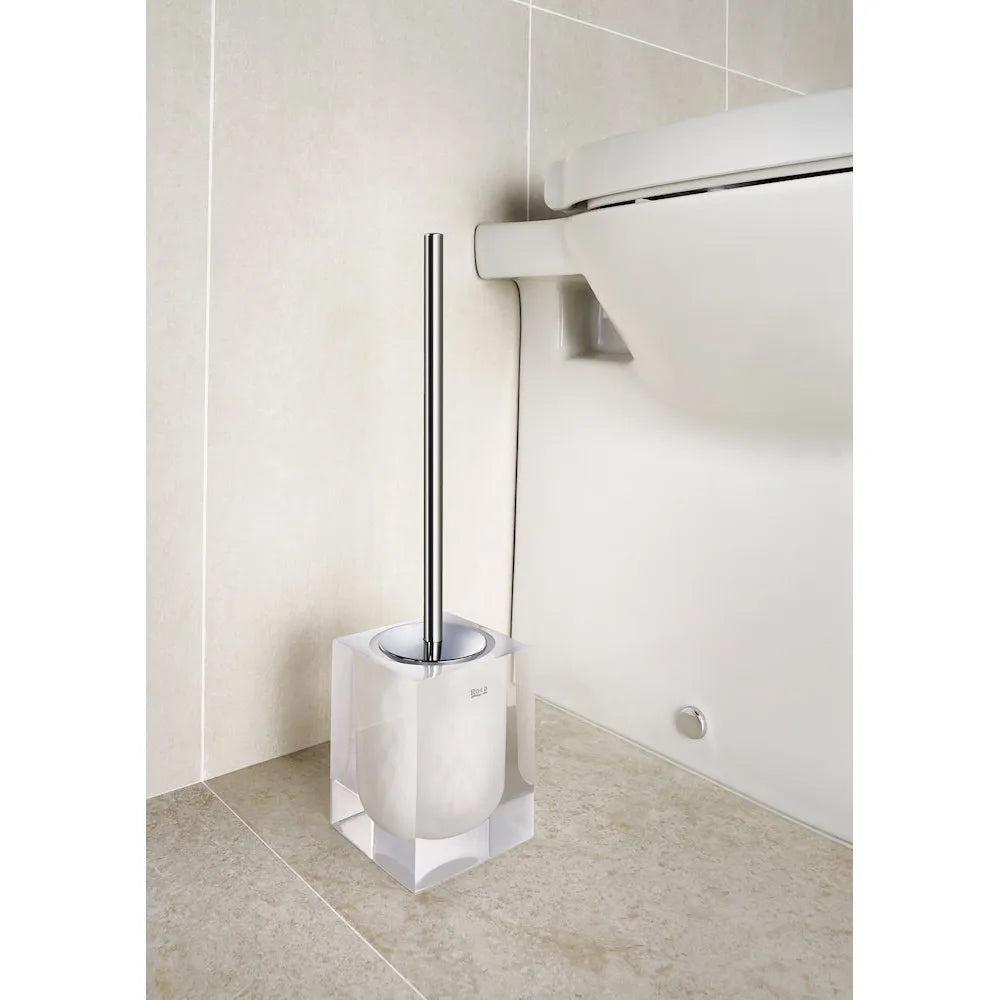 Escobillero de suelo para baño de 9,1 cm de color blanco con acabado mate Ice Roca - Vista 2