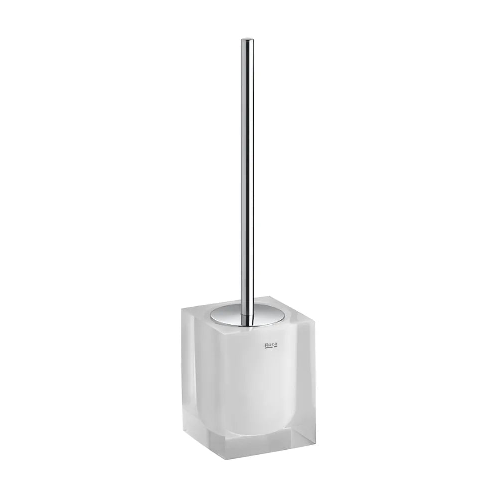 Escobillero de suelo para baño de 9,1 cm de color blanco con acabado mate Ice Roca - Vista 1