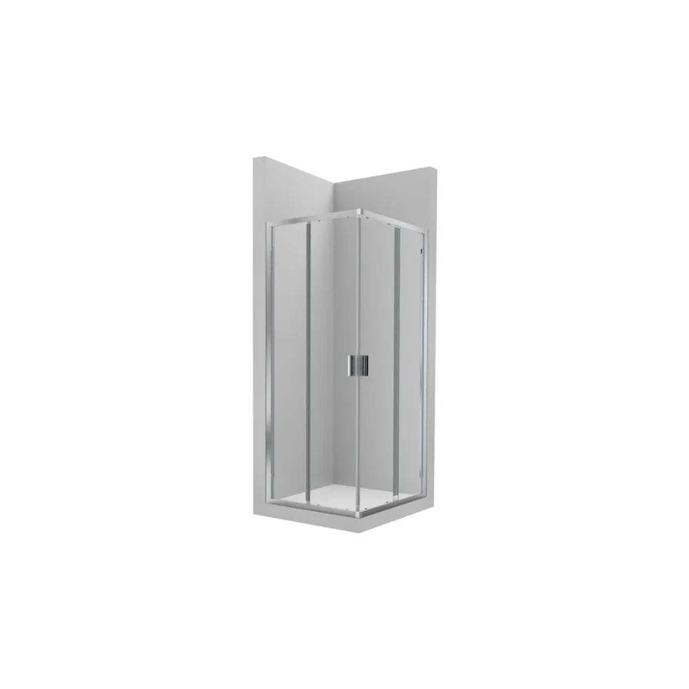 Mampara para ducha angular de dos hojas de 75 cm fabricada en vidrio templado Victoria Roca - Vista 1