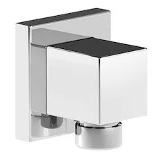 Toma de agua de forma cuadrada con codo de salida empotrado de acabado cromado Aqua Roca - Vista 1