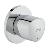 Llave de paso recto para baño con codo de salida 1/2" con índice de agua fría Brava Roca