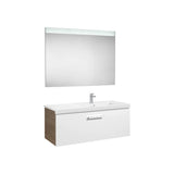 Suspended Bathroom Cabinet 110 cm with Washbasin and 2 Drawers White and Ash Unik Prisma Roca