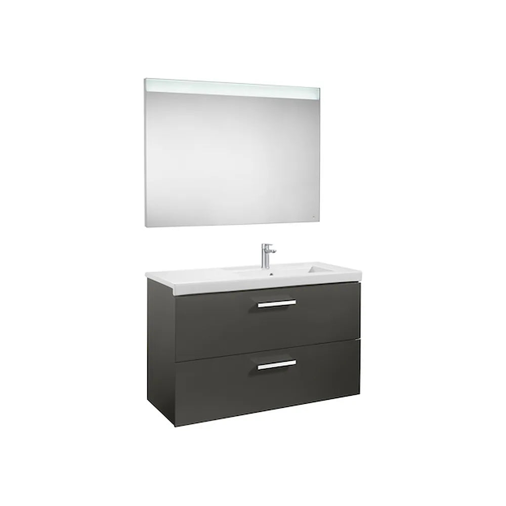 Conjunto de Baño con Lavabo a la Derecha de 110 cm Colección Prisma Gris Antracita Roca - Vista 1