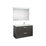 Bathroom Set with Right Washbasin 110 cm Prisma Collection Anthracite Grey Roca