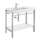 Estructura base recomendada para espacios públicos de 110 cm fabricada en acero inoxidable Prisma Roca