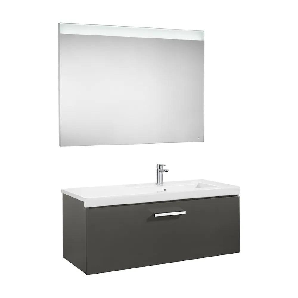Conjunto de Baño con Lavabo a la Derecha de 90 cm Colección Prisma Gris Antracita Roca - Vista 1
