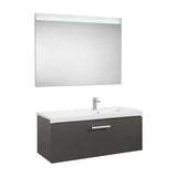 Conjunto de Baño with Basin a la Derecha de 90 cm Colección Prisma Gris Antracita Roca