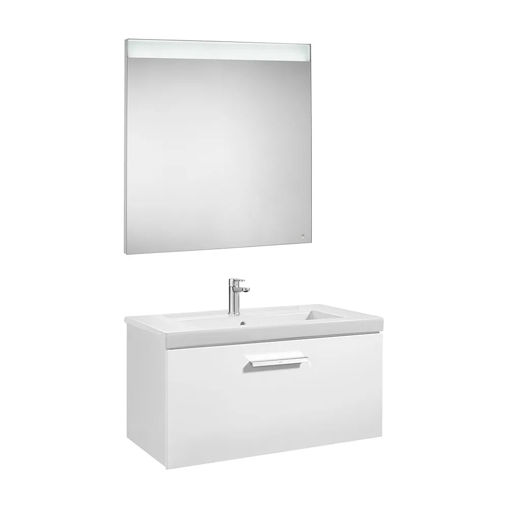 Conjunto de Baño para Instalación Suspendida de 80 cm Colección Prisma Blanco Brillo Roca - Vista 1