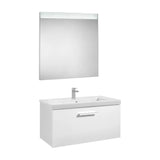 Bathroom Set for Wall-Hung Installation 80 cm Prisma Collection Gloss White Roca