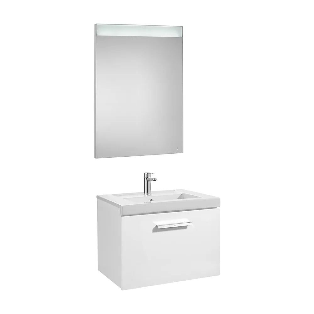 Conjunto de Baño para Instalación Suspendida de 60 cm Colección Prisma Blanco Brillo Roca - Vista 1