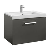 Mueble de un cajón con lavabo para instalación suspendida de 60 cm de color fresno Prisma Roca