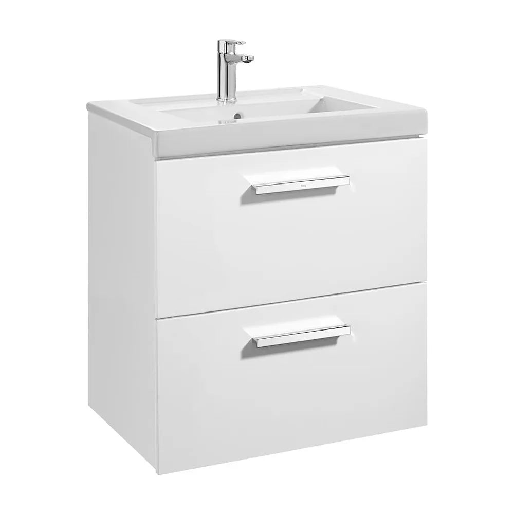 Conjunto de Baño con 2 Cajones Unik de 60 cm Colección Prisma Blanco Brillo Roca - Vista 1