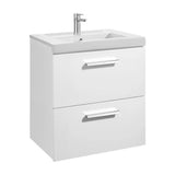 Conjunto de Baño con 2 Cajones Unik de 60 cm Colección Prisma Blanco Brillo Roca