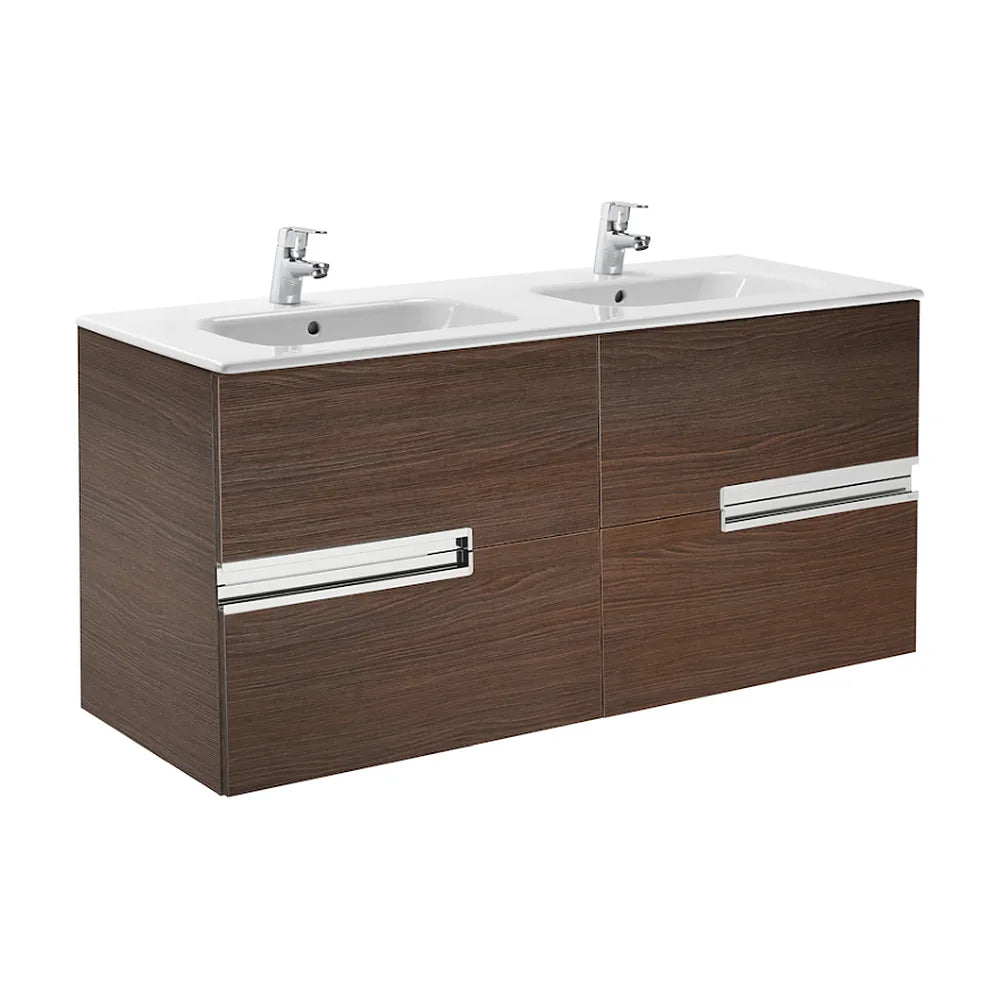 Mueble de Baño con Lavabo y 4 Cajones Color Wengué Victoria-n de 120 cm Colección Unik Roca - Vista 1