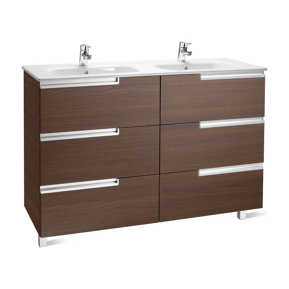Mueble de Baño con Lavabo y 6 Cajones Color Wengué Family Victoria-n de 120 cm Colección Unik Roca - Vista 2