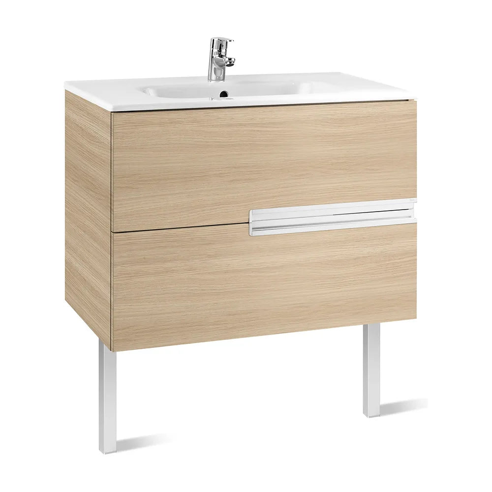Mueble de baño con lavabo y 2 cajones de 100 cm de ancho color roble Unik Victoria-N Roca - Vista 1