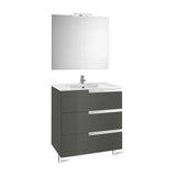 Conjunto de casa de banho com espelho e aplique LED de 100 cm de cor cinzenta Family Victoria-N Roca