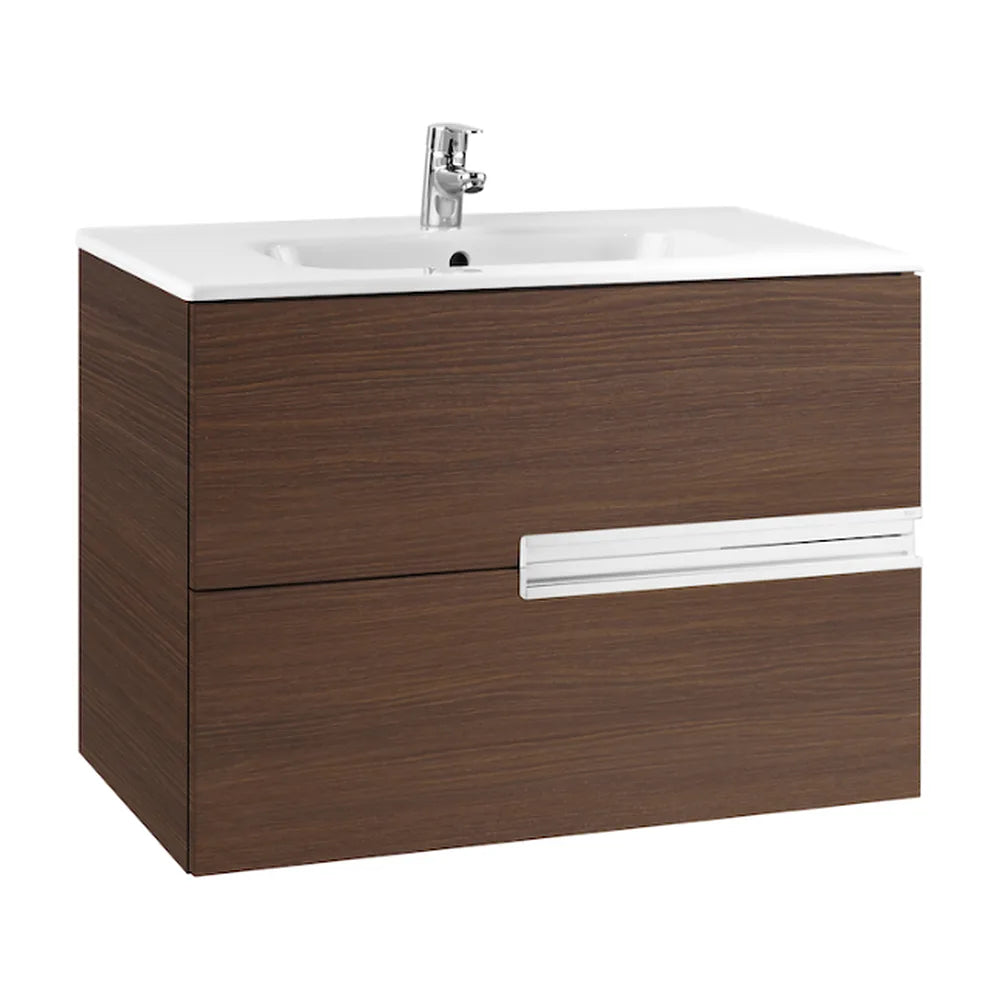 Mueble de Baño con Lavabo y 2 Cajones Color Color Wengué Victoria-n de 90 cm Colección Unik Roca - Vista 1