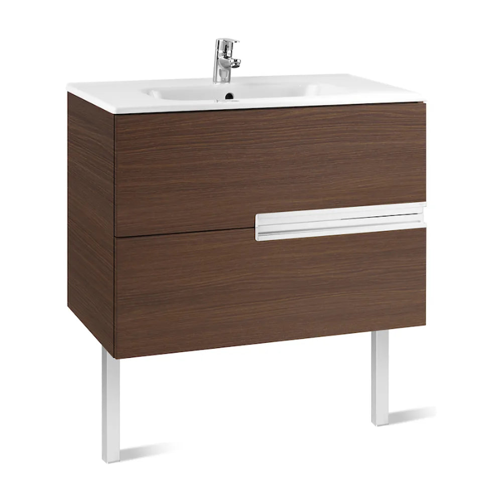 Mueble de Baño con Lavabo y 2 Cajones Color Color Wengué Victoria-n de 90 cm Colección Unik Roca - Vista 4