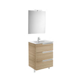 Conjunto de Baño Melamina y Porcelana Family -n de 70 cm Colección Victoria Roble Roca