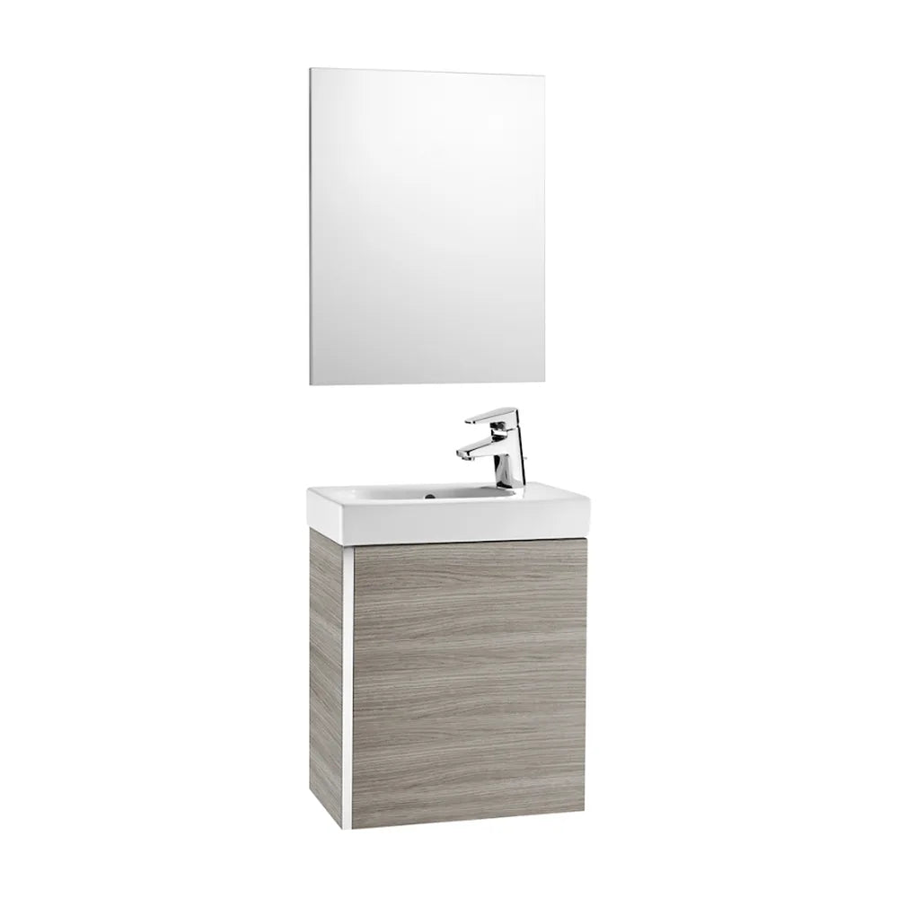 Conjunto de baño con un agujero para grifería de 45 cm de color arena Mini Roca - Vista 1