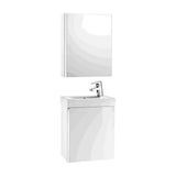 Conjunto de baño de 45 cm con armario de dos estantes de color blanco Mini Roca