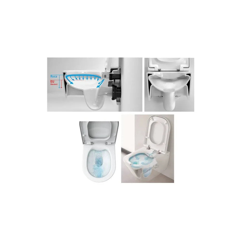 Inodoro compacto fabricado en porcelana de color blanco Rimless Inspira Round Roca - Vista 2