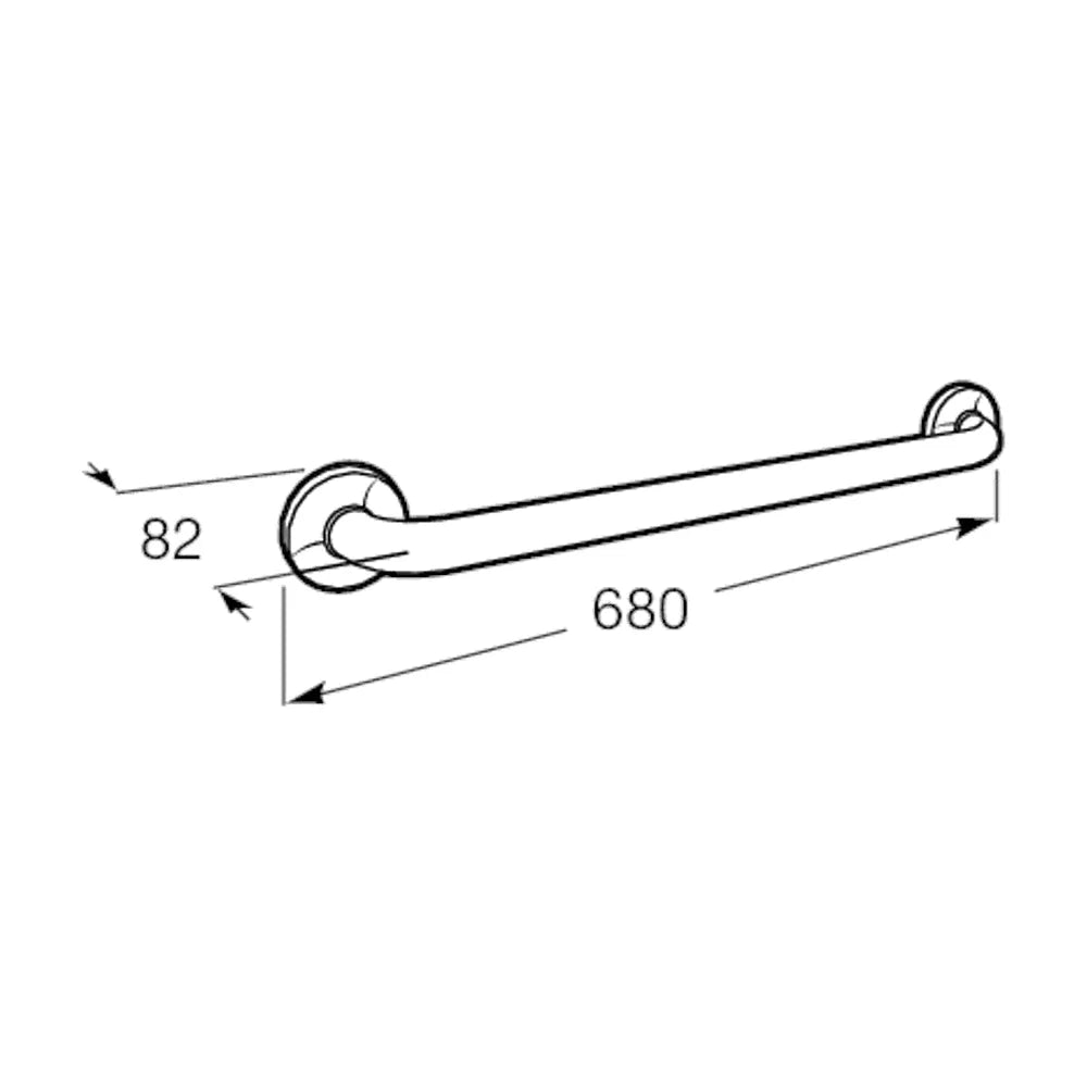 Asa recta de 68 cm fabricada en acero inoxidable con acabado blanco Comfort Access Roca - Vista 3
