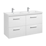 Bathroom Vanity Unit with Basin Doble y 4 Cajones Unik de 120 cm Colección Prisma Gloss White Roca