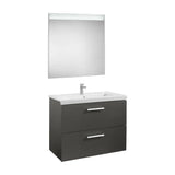 Conjunto de Baño y Aglomerado de 80 cm Colección Prisma Gris Antracita Roca