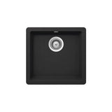 Fregadero con una cubeta de 45 cm fabricado en quarzex de color negro Riga Roca