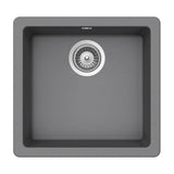 Fregadero con una cubeta de 45 cm fabricado en quarzex de color gris Riga Roca