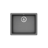 Fregadero con una cubeta de 55 cm fabricado en quarzex de color gris Riga Roca