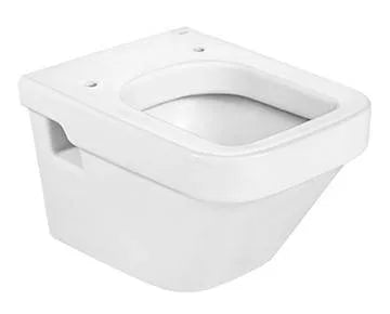 Taza suspendida compacta de 36 cm fabricada en porcelana de color blanco Dama Roca - Vista 1