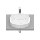 Lavabo de encimera de 37 cm fabricado en cerámica de color blanco Inspira Soft Roca