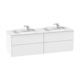 Bathroom Vanity Unit with Basin Doble y 4 Cajones Beyond de 160 cm Colección Unik Gloss White Roca