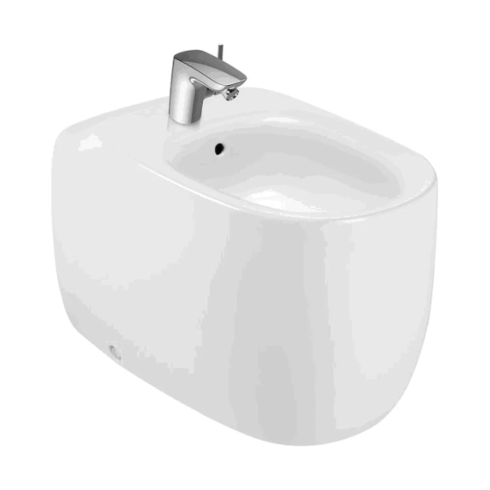 Bidet de suelo con juegos de fijación de 58 cm fabricado en porcelana de color blanco Beyond Roca - Vista 1
