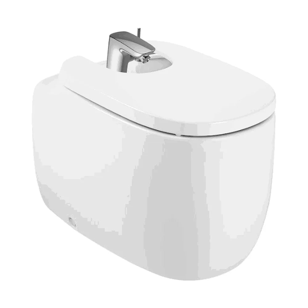 Bidet de suelo con juegos de fijación de 58 cm fabricado en porcelana de color blanco Beyond Roca - Vista 2