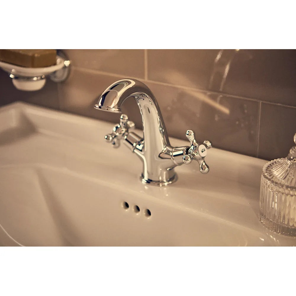 Lavabo de 60 cm para encastre sobre encimera fabricado en porcelana de color blanco Carmen Roca - Vista 5