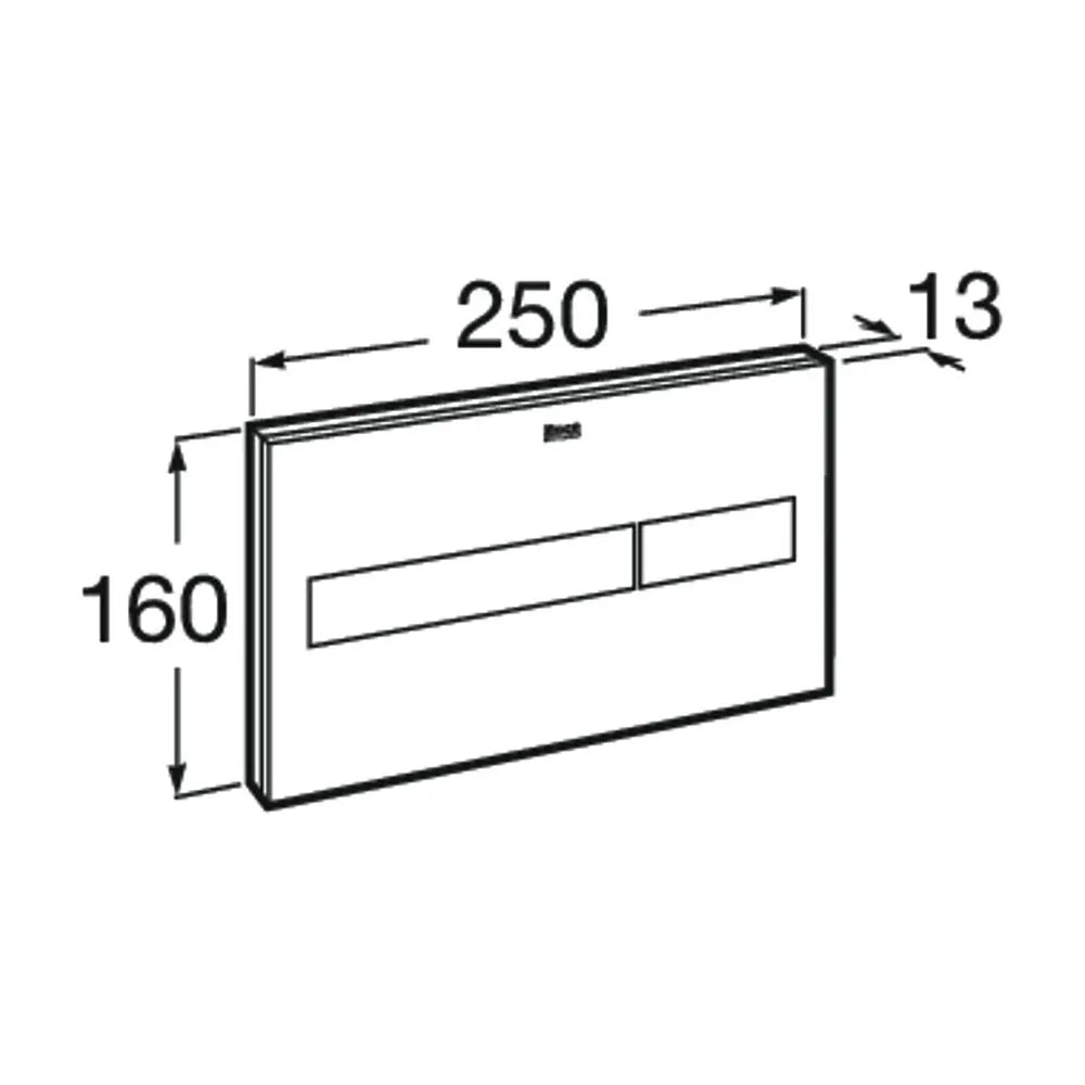 Placa de accionamiento con dos pulsadores de 25 cm con acabado en blanco cristal PL7 Dual One Roca - Vista 2
