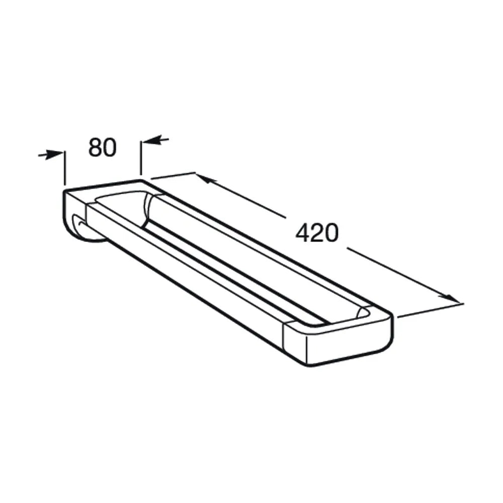 Toallero doble con kit de montaje para instalación fija de 42 cm fabricado en metal Tempo Roca - Vista 2
