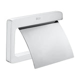 Portarrollo con tapa de 15 cm fabricado en metal con acabado cromado brillante Tempo Roca