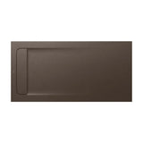 Plato de ducha rectangular extraplano de stonex con un acabado en color café Aquos Roca