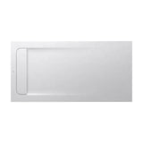 Plato de ducha rectangular extraplano texturizado con un acabado en color blanco Aquos Roca